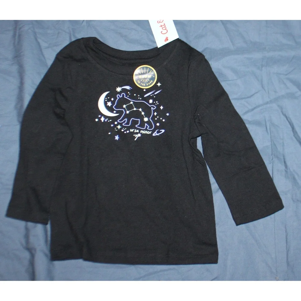 Girls Cat & Jack long Sleeve Glow in the dark T Shirt Size 18 months NEW